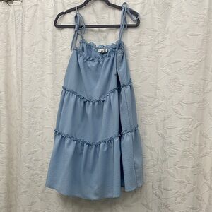 Light Blue Tiered Dress